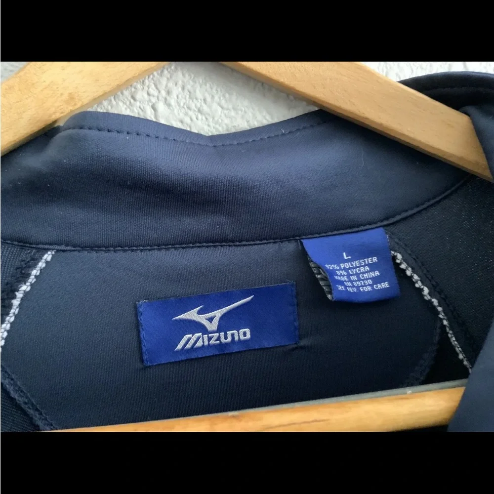 MIZUNO Men's (Size Large) Blue Long Sleeve Athletic 1/4 Zip‎ Shirt Golf Baseball